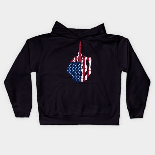 Skeleton Middle Finger United States Of America Flag Kids Hoodie